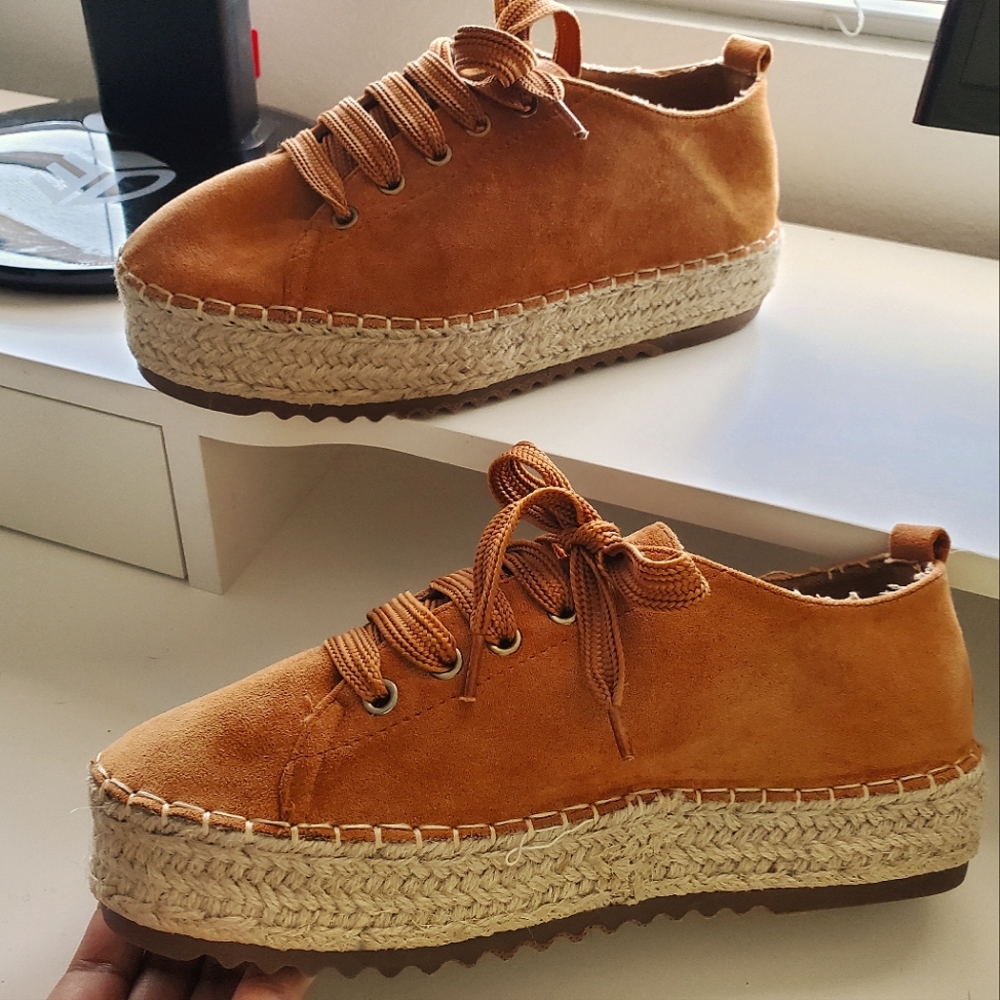 Women's Platform Espadrille Sneakers - Tan